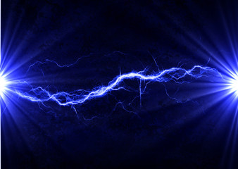 Naklejka premium Blue electrical discharge - lightning background