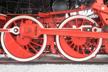 Detail einer Dampflokomotive