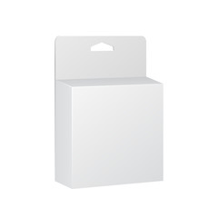White Product Package Box With Hang Slot