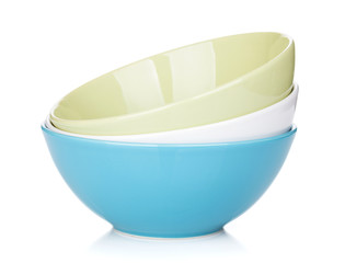 Colorful empty bowls