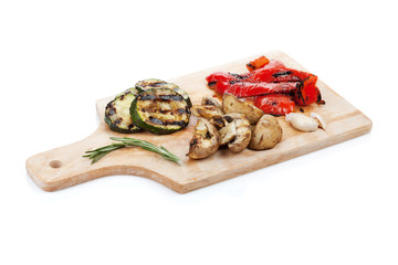 Grilled vegetables on cutting board