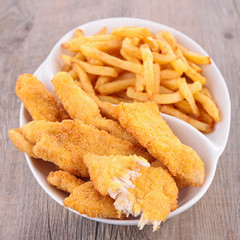 fried chicken and french fries
