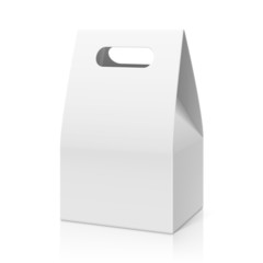 White blank hand cake, bread packaging paper bag