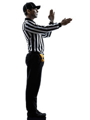 american football referee gestures silhouette