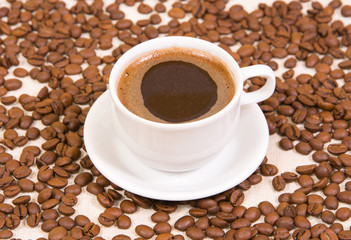 A cup of coffee.