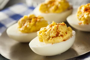 Foto auf Acrylglas Healthy Deviled Eggs as an Appetizer © Brent Hofacker