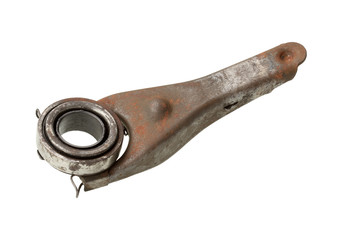 Clutch release fork and bearing isolated on white background