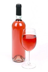 Vino rosè con calice
