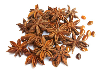 Star anise isolated on white