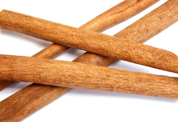 Cinnamon sticks isolated on white background