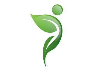 people nature health logo, butterfly green leaves symbol, natural leaf active design icon 