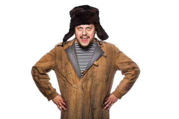 Angry russian man screaming