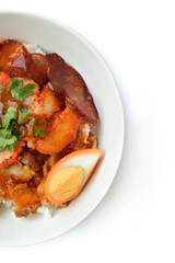 Rice with roasted pork