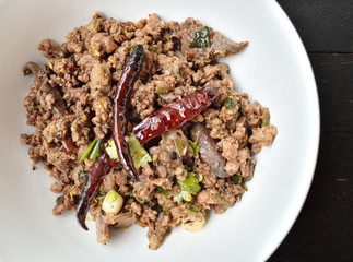 Thai Spicy minced meat salad
