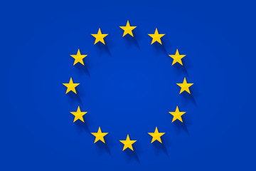 European flag with golden stars