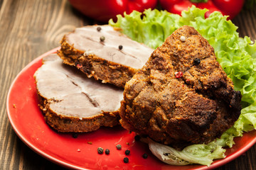 Slices of roasted shoulder