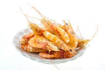Big tiger shrimps