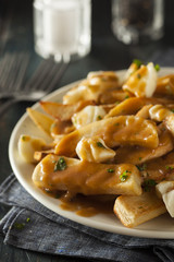 Unhealthy Delicious Poutine with French Fries