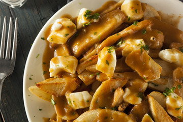 Unhealthy Delicious Poutine with French Fries