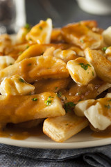 Unhealthy Delicious Poutine with French Fries