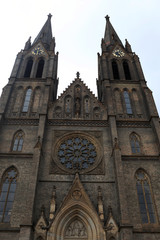 Fototapeta premium Front of cathedral of St. Ludmila