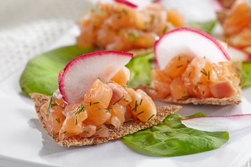 canapes with salmon tartare