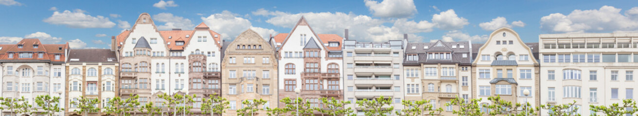 Houses in Dusseldorf Altstadt, the Old Town City Center