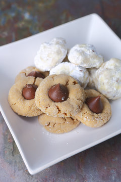 Cookies on a white plate