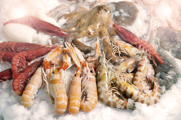 Seafood on ice