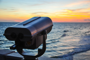 coin operated binoculars at the oceanside