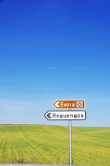 Portugese road signs, alentejo region