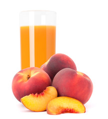 Peach fruit juice in glass