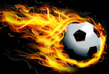 Obrazy  Piłka nożna w ogniu
