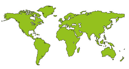 Weltkarte Welt Karte Atlas grün
