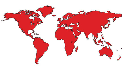 Weltkarte Welt Karte Atlas rot