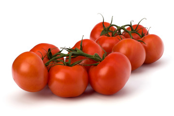 red tomato isolated on the white background