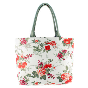Women bag with red flowers
