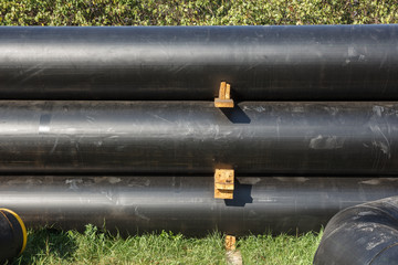 Stack of black pipes