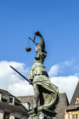 Fototapeta premium Justitia, a monument in Frankfurt, Germany