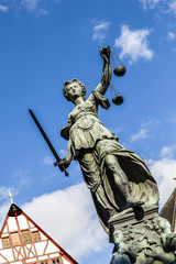 Justitia, a monument in Frankfurt, Germany