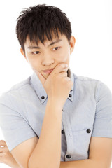 young man feel upset to thinking about future