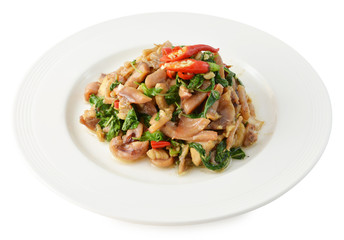 Stir-fried squid with Holy Basil