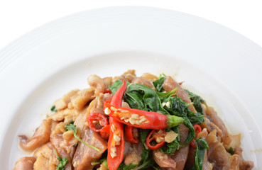 Stir-fried squid with Holy Basil