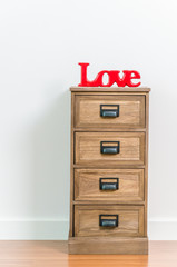 Love on bedside table