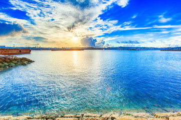 Sea and clouds in Okinawa, HDR
