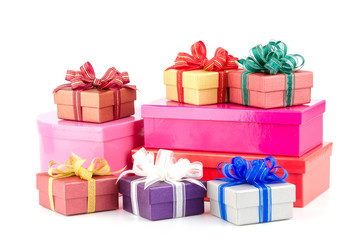 Gift box isolated white background