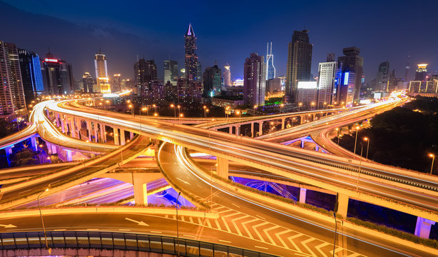 panoramic view of city interchange overpass