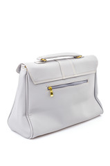 Woman leather bag isolated white background