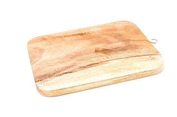 Wood cutting board isolated white background