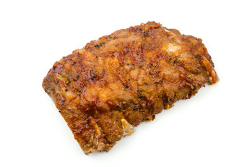 Ribs bbq pork isolated white background